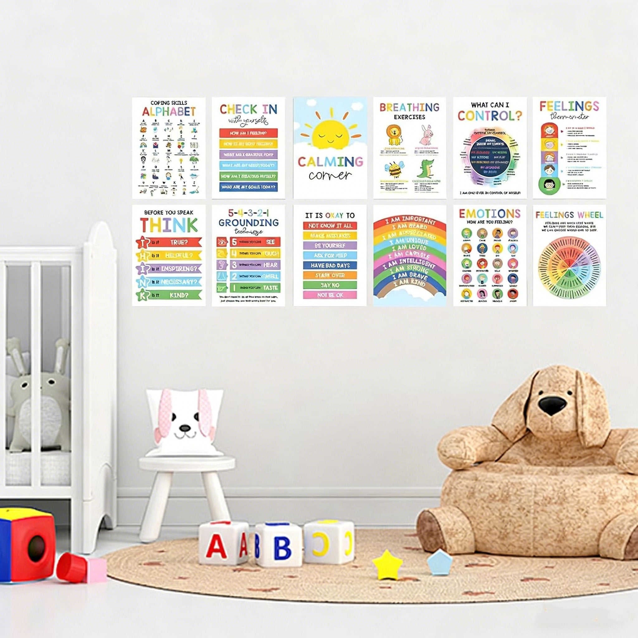 Calming Corner Posters&Feelings Wheel Chart🌈🧠
