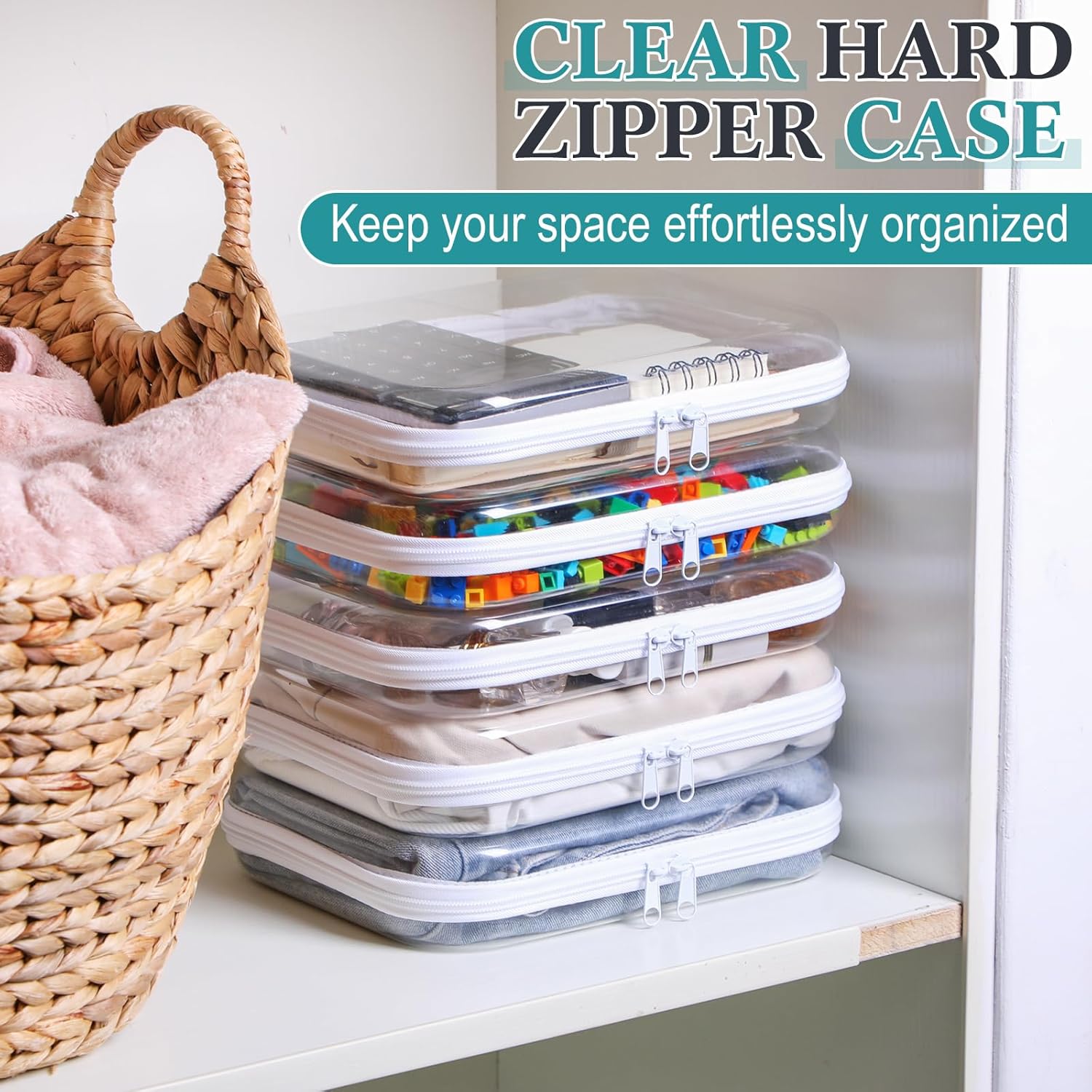 3-Pack Transparent Hard Zipper Storage Bags – Keep Your Essentials Organized, Wherever You Go! ✨