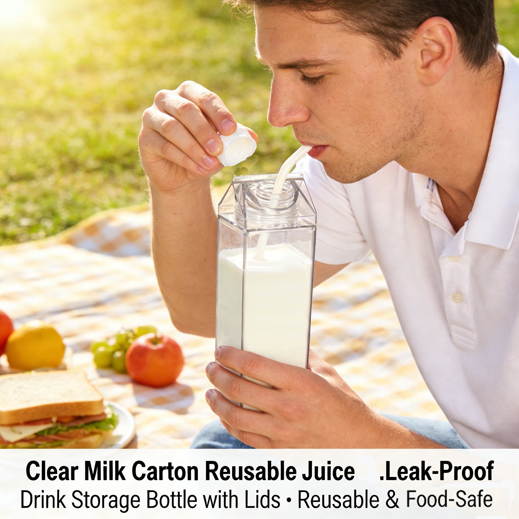 Clear Milk Carton Reusable Juice🥛