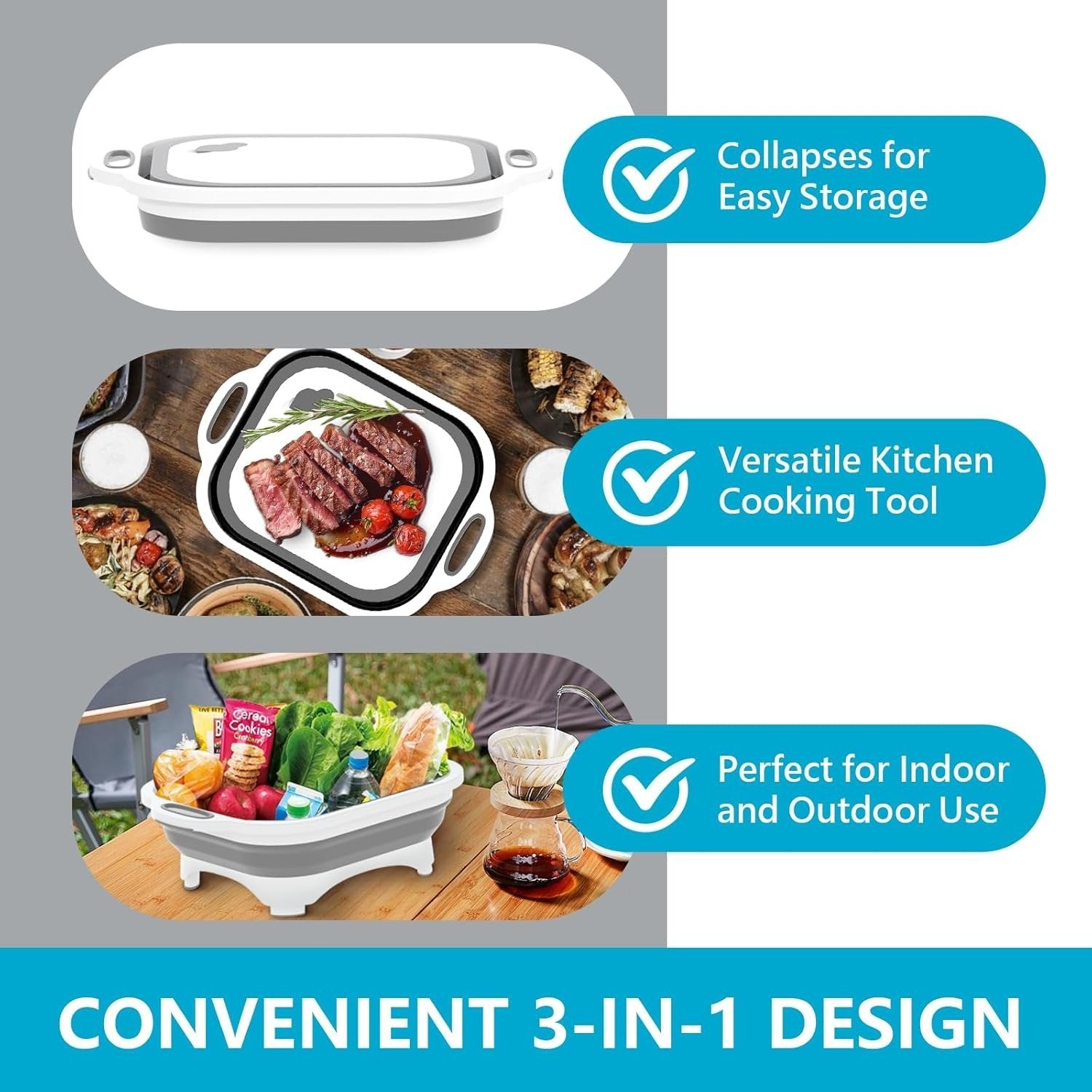 Collapsible Cutting Board with Washing Basket🥗