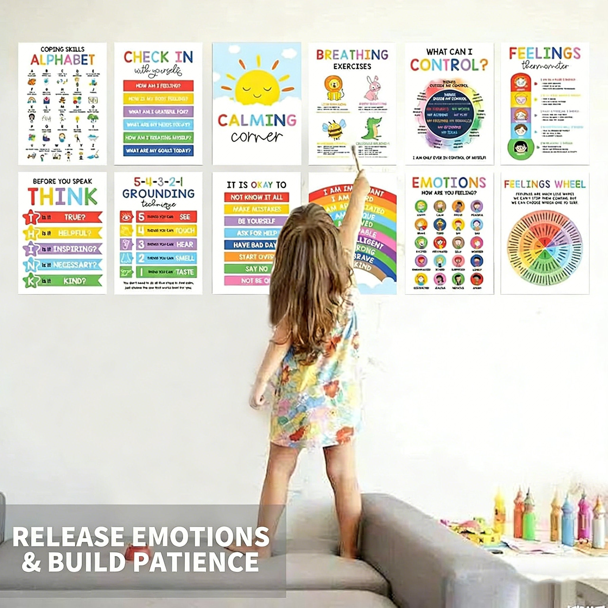 Calming Corner Posters&Feelings Wheel Chart🌈🧠