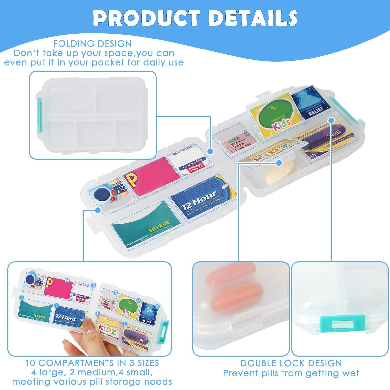 147 Pcs Medicine Labels, DIY Mini Pill Case Labels