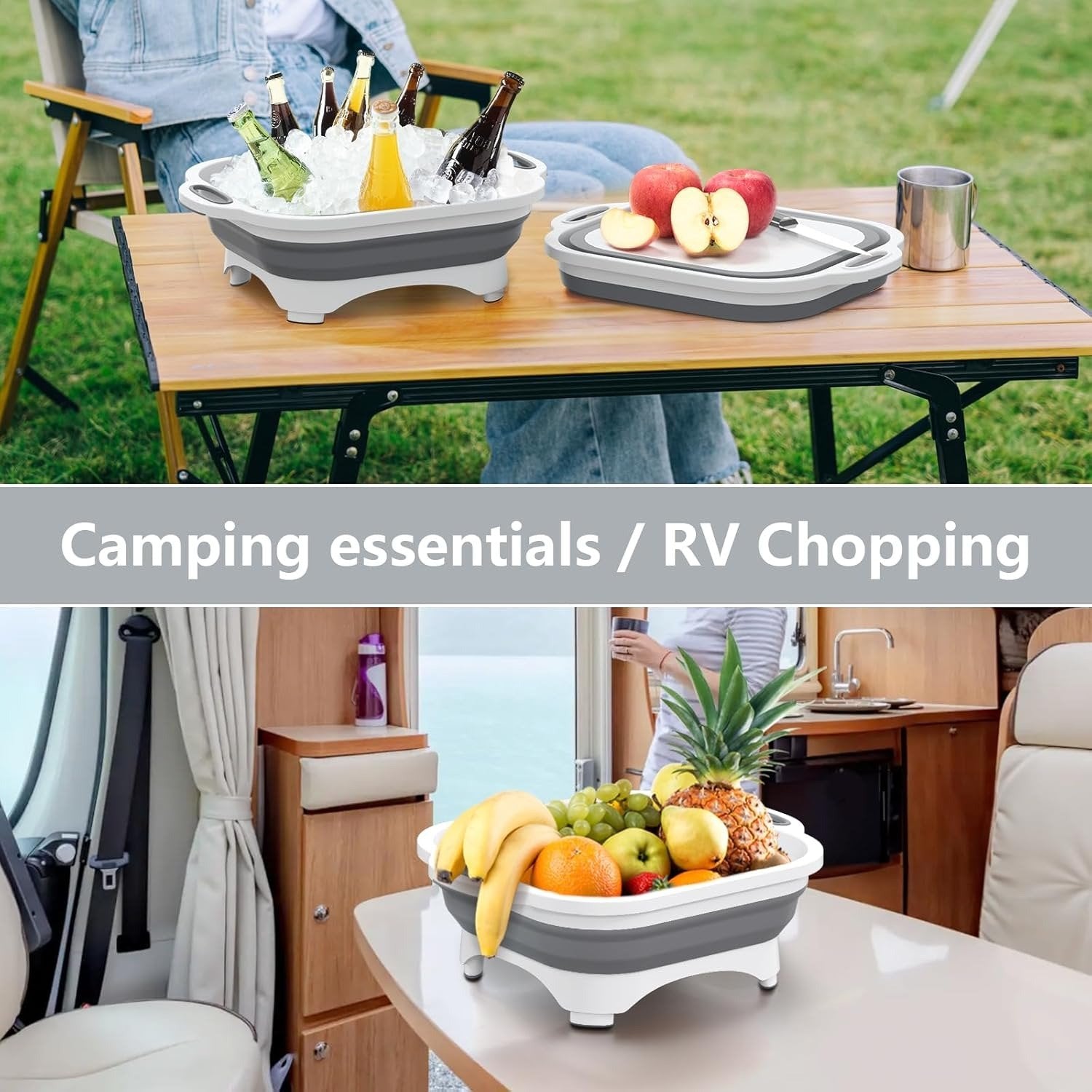 Collapsible Cutting Board with Washing Basket🥗