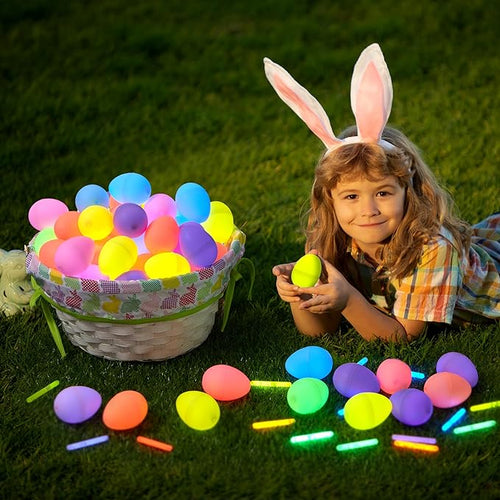 100 Glow-in-the-Dark Easter Eggs with 100 Mini Glow Sticks – Perfect for Easter Egg Hunts!