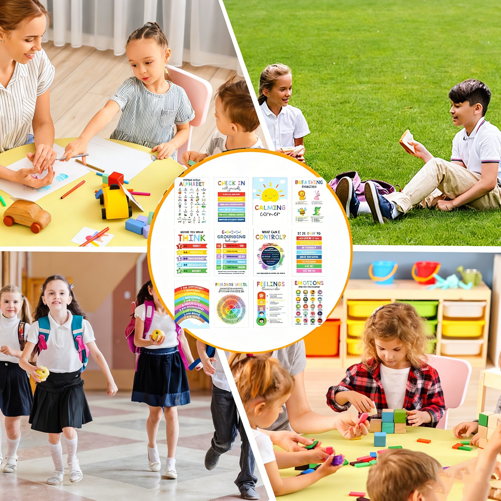 Calming Corner Posters&Feelings Wheel Chart🌈🧠