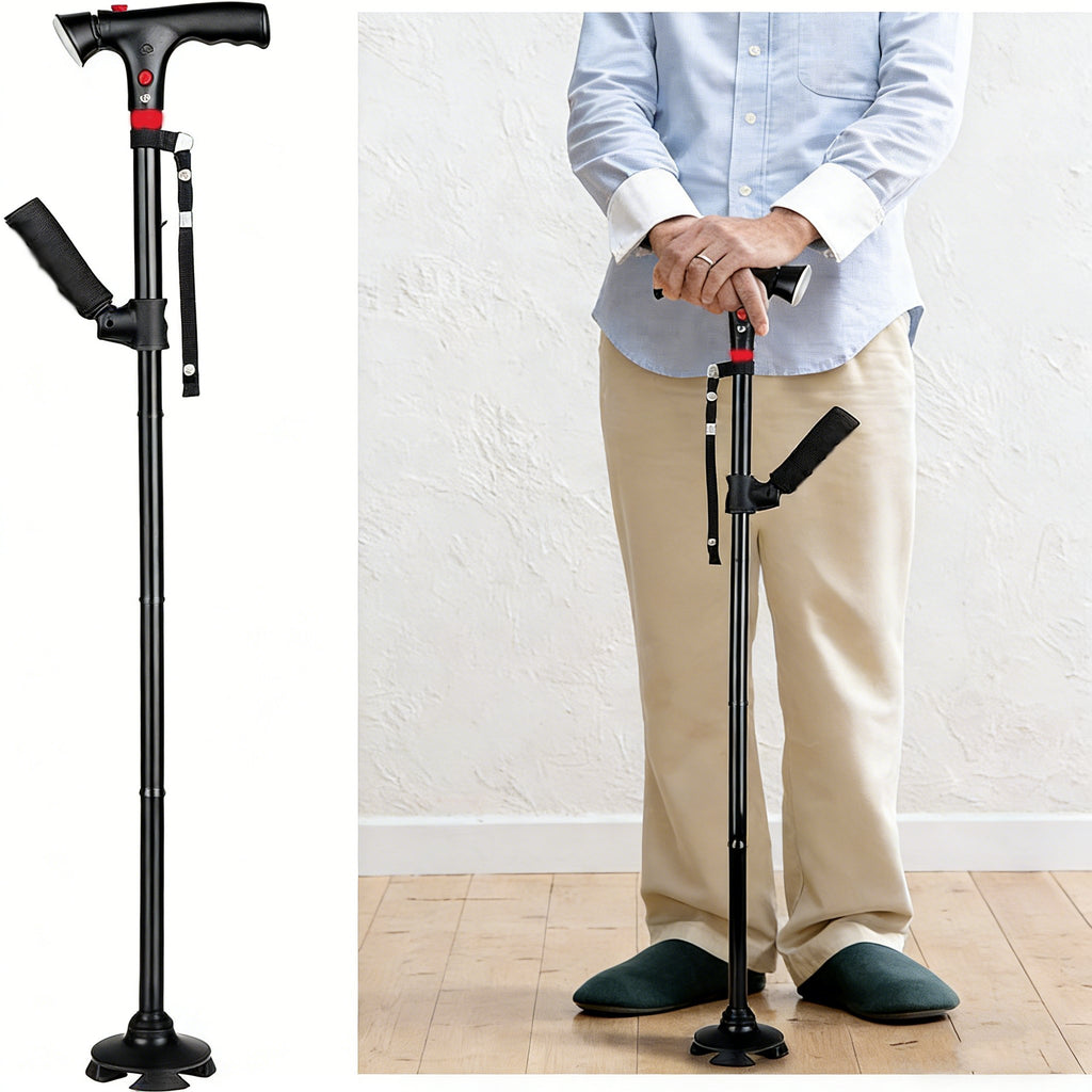 Adjustable smart folding cane with LED light 🦯💡