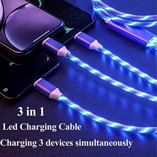3 in 1 LED Flowing Charging Cable - Fast, Durable & Stylish!