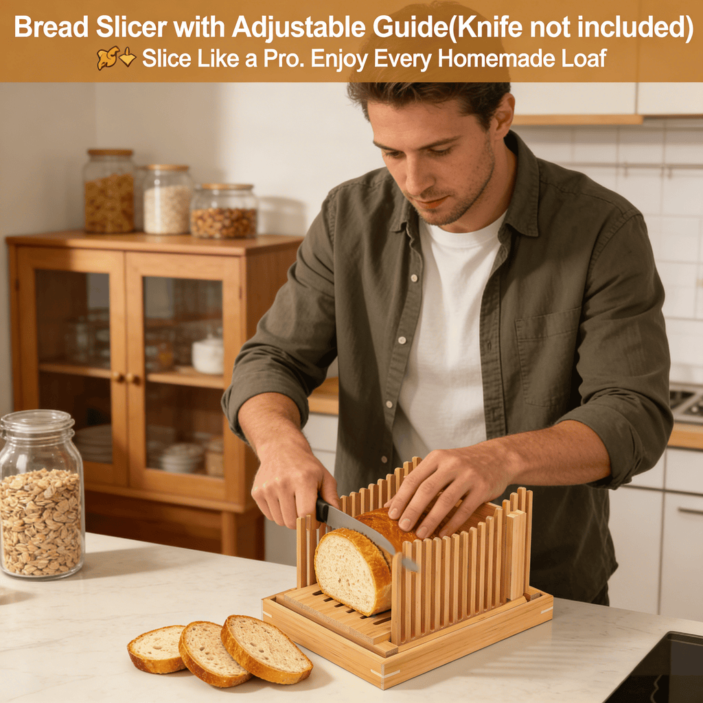 Bread Slicer with Adjustable Guide(Knife not included) 🍞✨