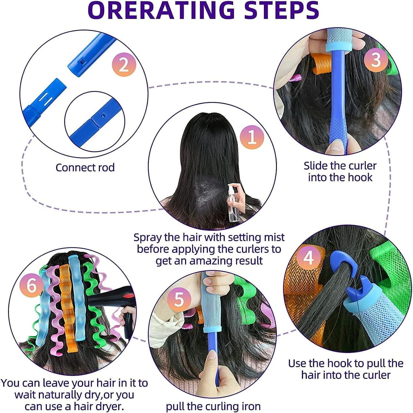 24pcs Heatless Hair Curlers Wave Formers – Perfect Curls Without Heat Damage!