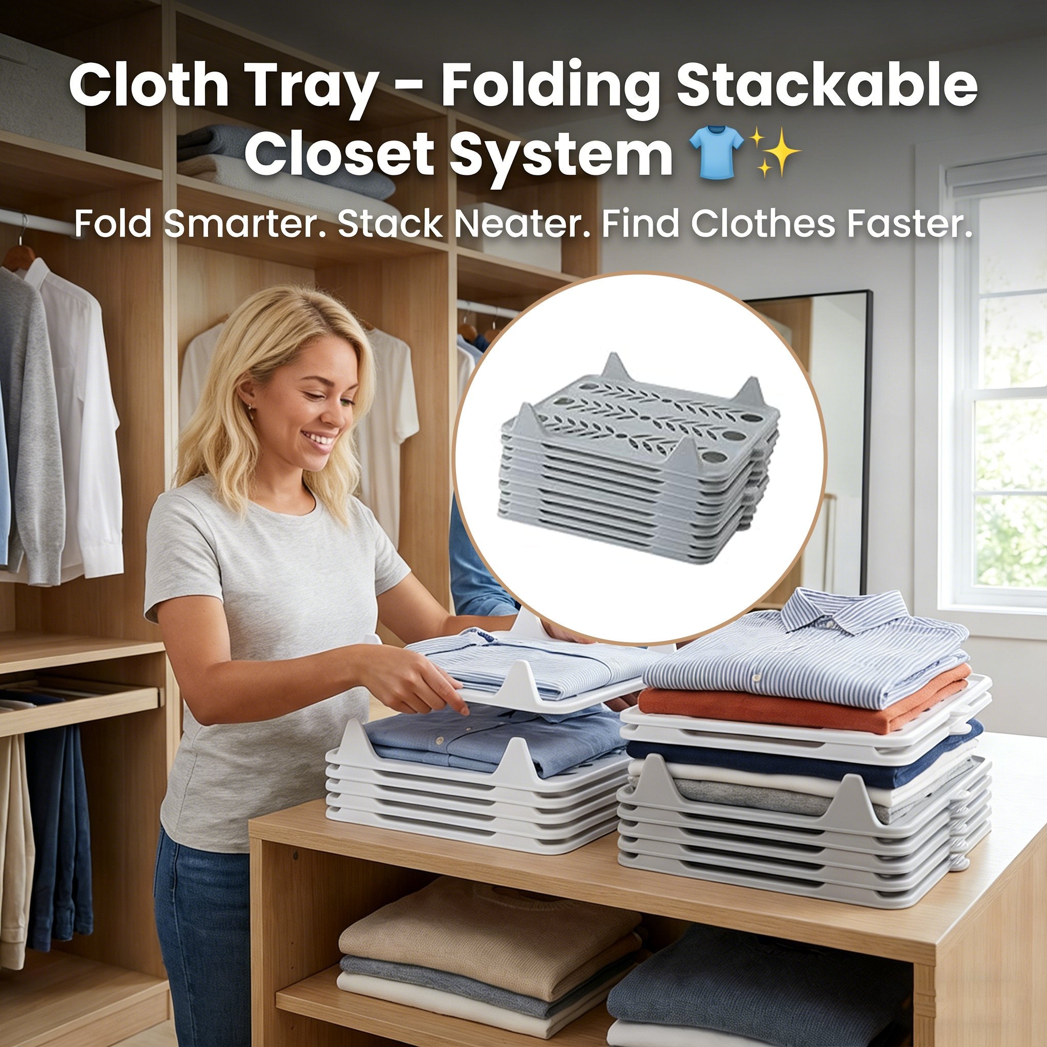Cloth Tray – Folding Stackable Closet System👕✨