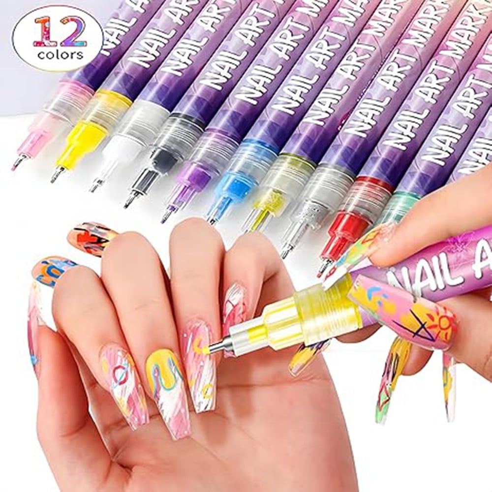 12-Color Nail Art Pen Set