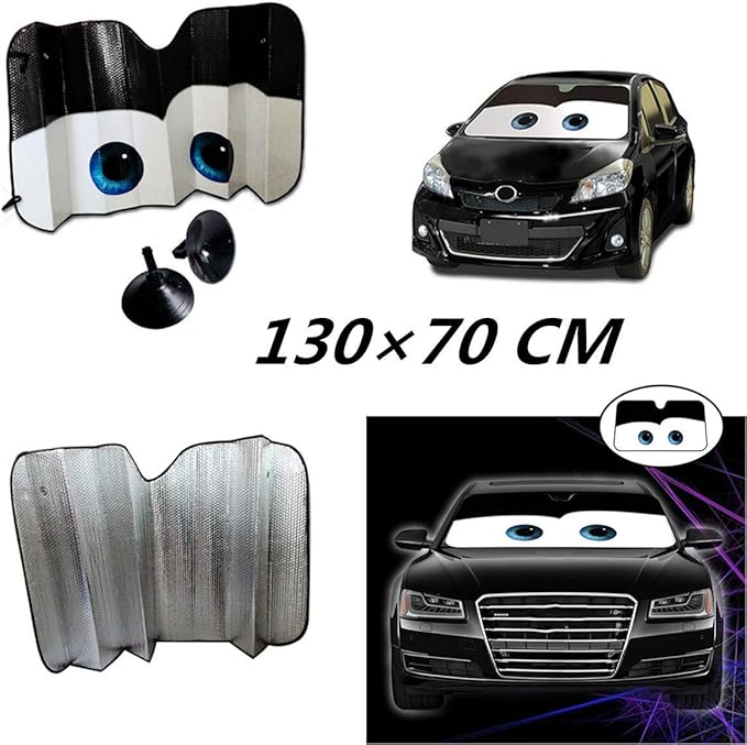 Cartoon Eyes Car Sun Shade for Windshield, Sun Shade Accessories Foldable